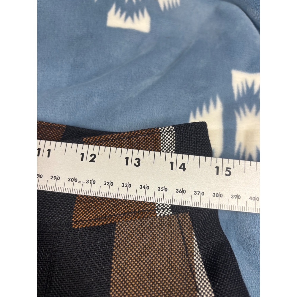 Staud Brown Plaid Wide Leg High Waisted Pleated Trousers Pants Size 10 - Picture 5 of 13